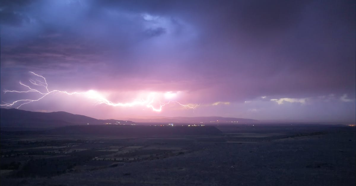 A captivating long exposure shot of a lightning storm in the Spanish countryside, showcasing nature